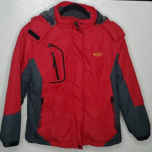 Wantdo Women's Red Hooded Winter Ski Jacket Size Small - Picture 1 of 15